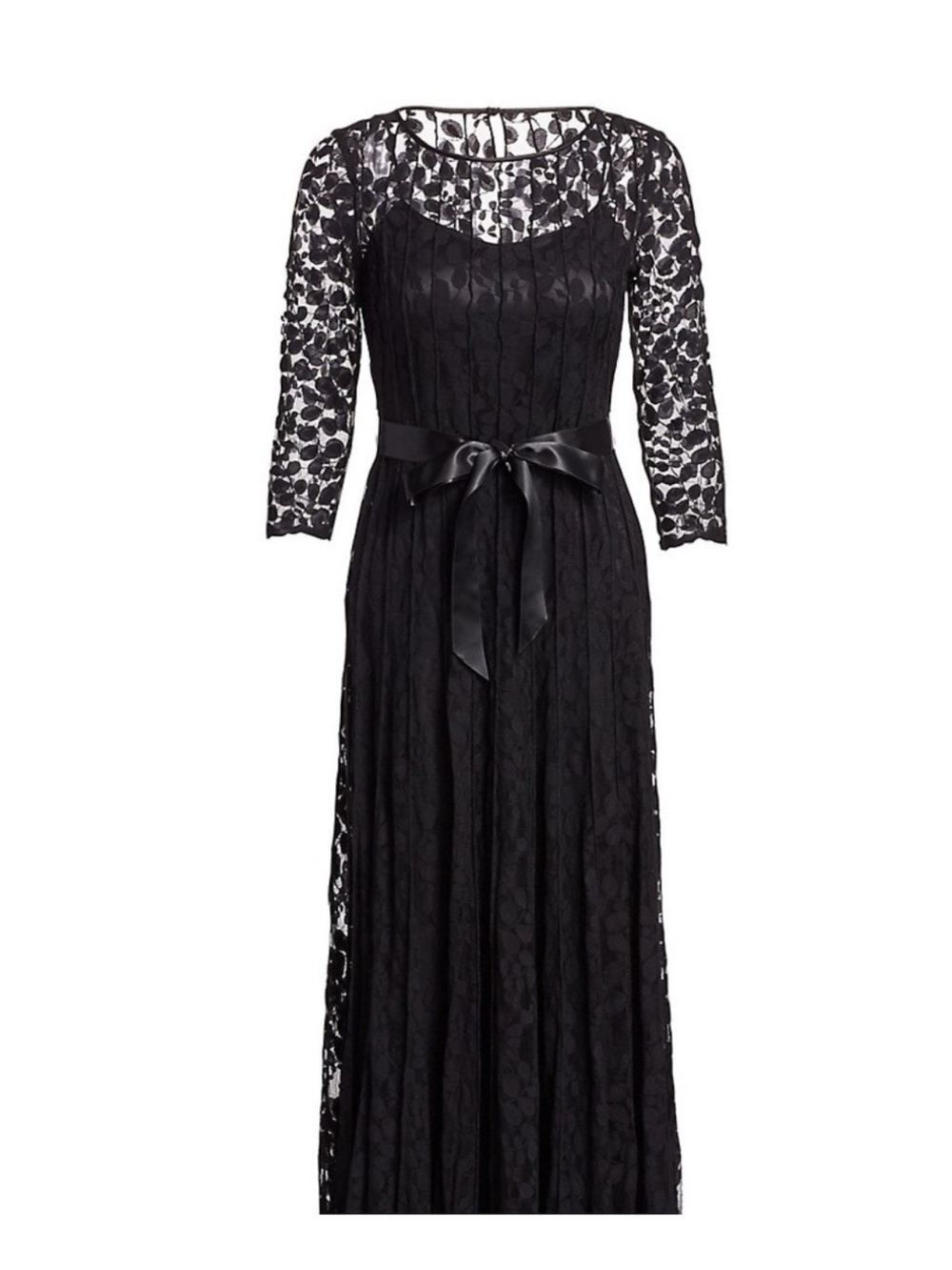 Rickie Freeman for Teri Jon Black Pintuck Lace Overlay gown size 12 NWOT